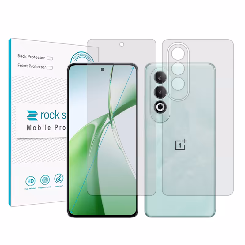 گلس صفحه نمایش و پشت گوشی وان پلاس Nord CE4 مدل نانو هیدروژل شفاف برند راک اسپیس کد SS