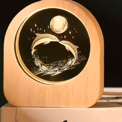 چراغ خواب کریستالی دلفین