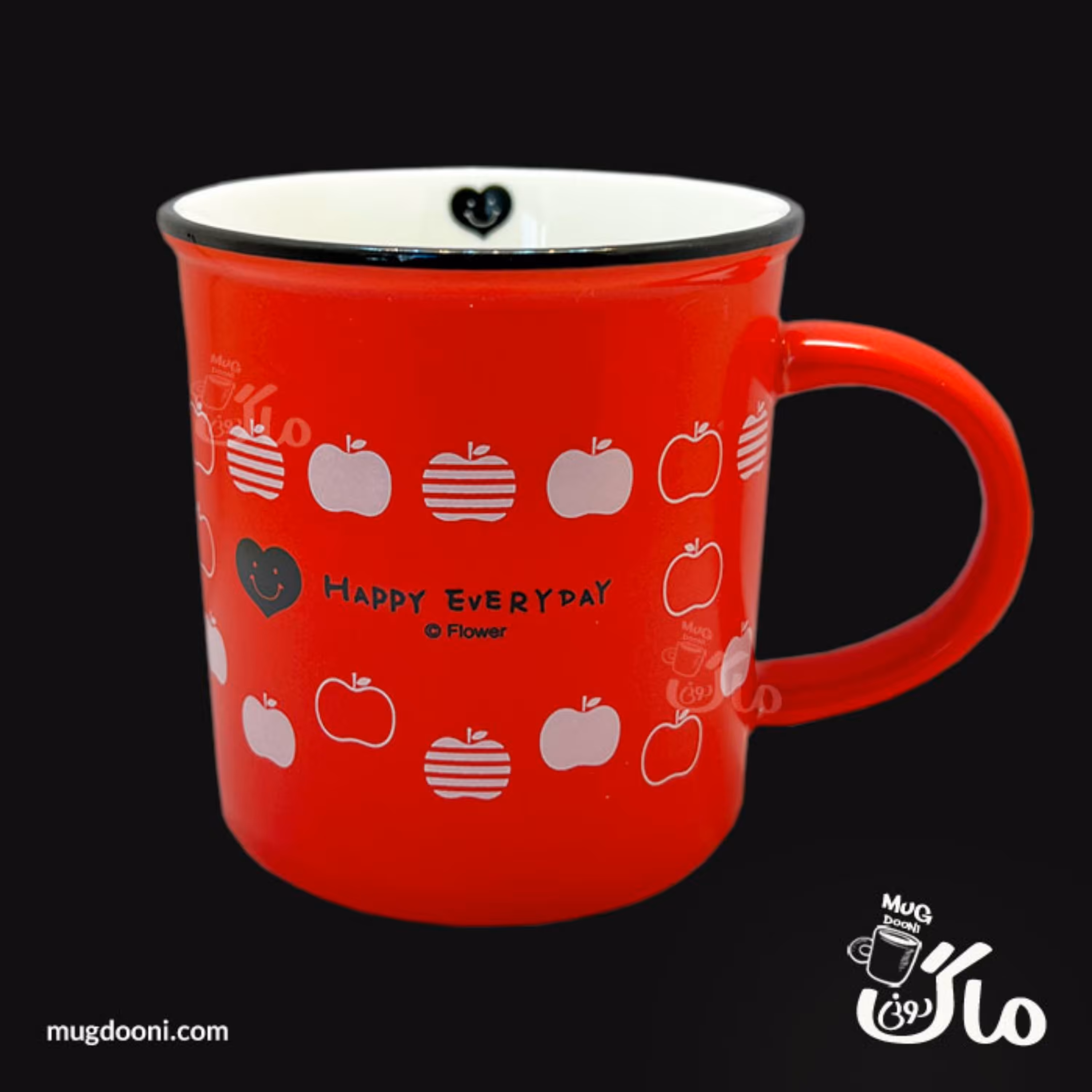 لیوان ماگ سرامیکی طرح لعابی قرمز درجه یک