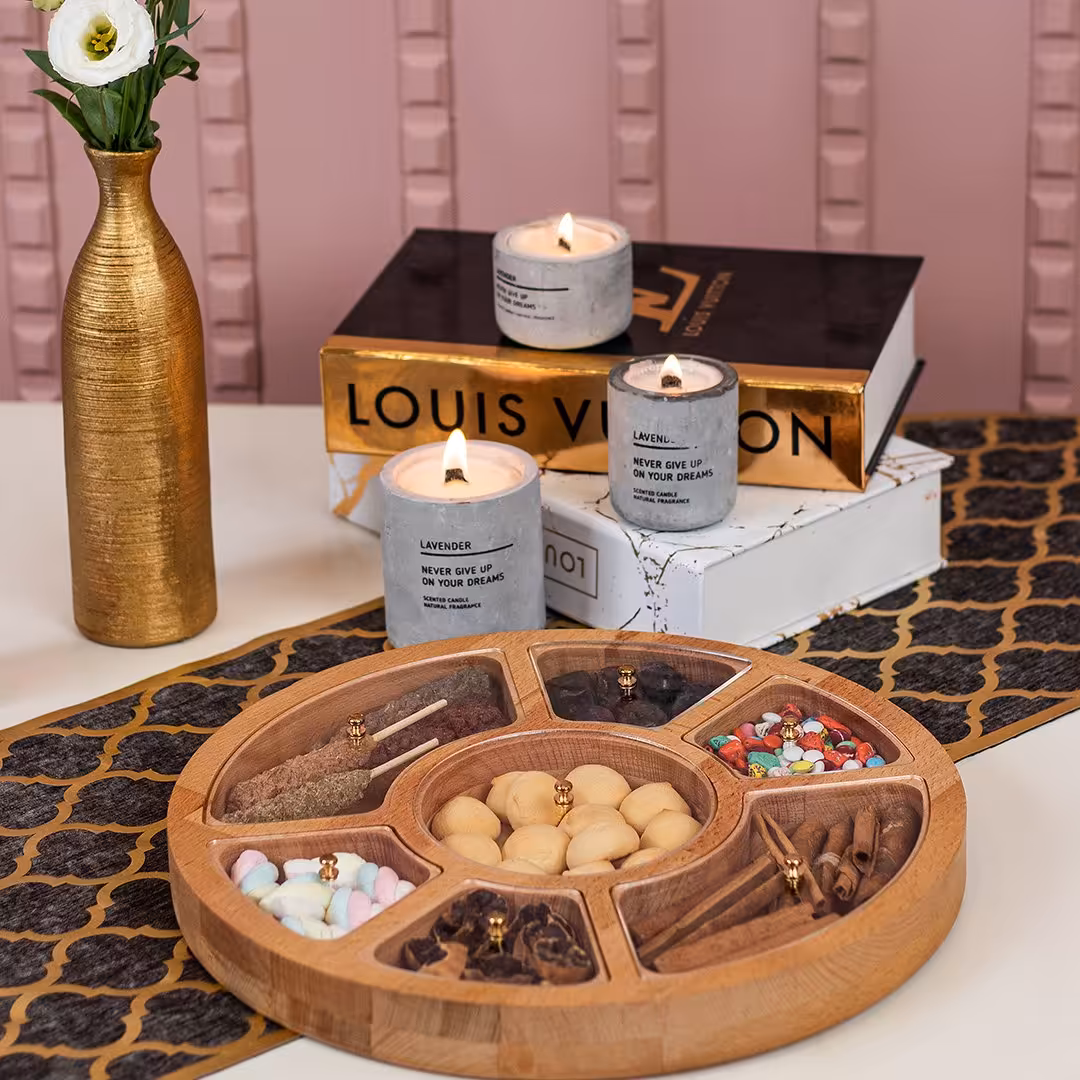 اردوخوری گرد چوبی 7 خانه