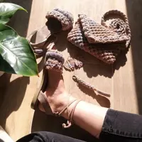 ست کیف و صندل مکرومه