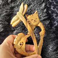 حلقه موی گربه بهم اه پین سنجاقک چوبی دستساز چوبی گالری  
