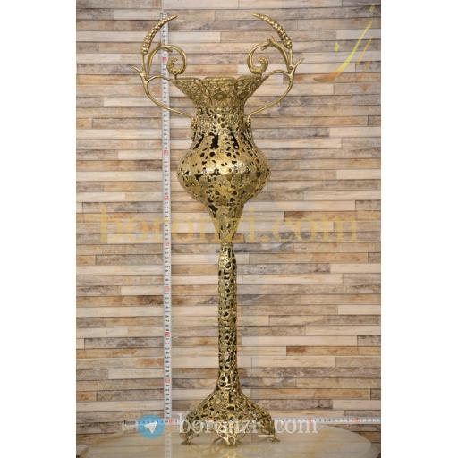 گلدان برنزی کاپ بلند دسته گندمی