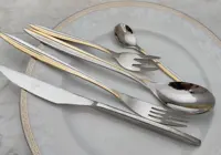 سرویس قاشق و چنگال نیم طلایی پالرمو24 نفره 154 پارچه کد 707g