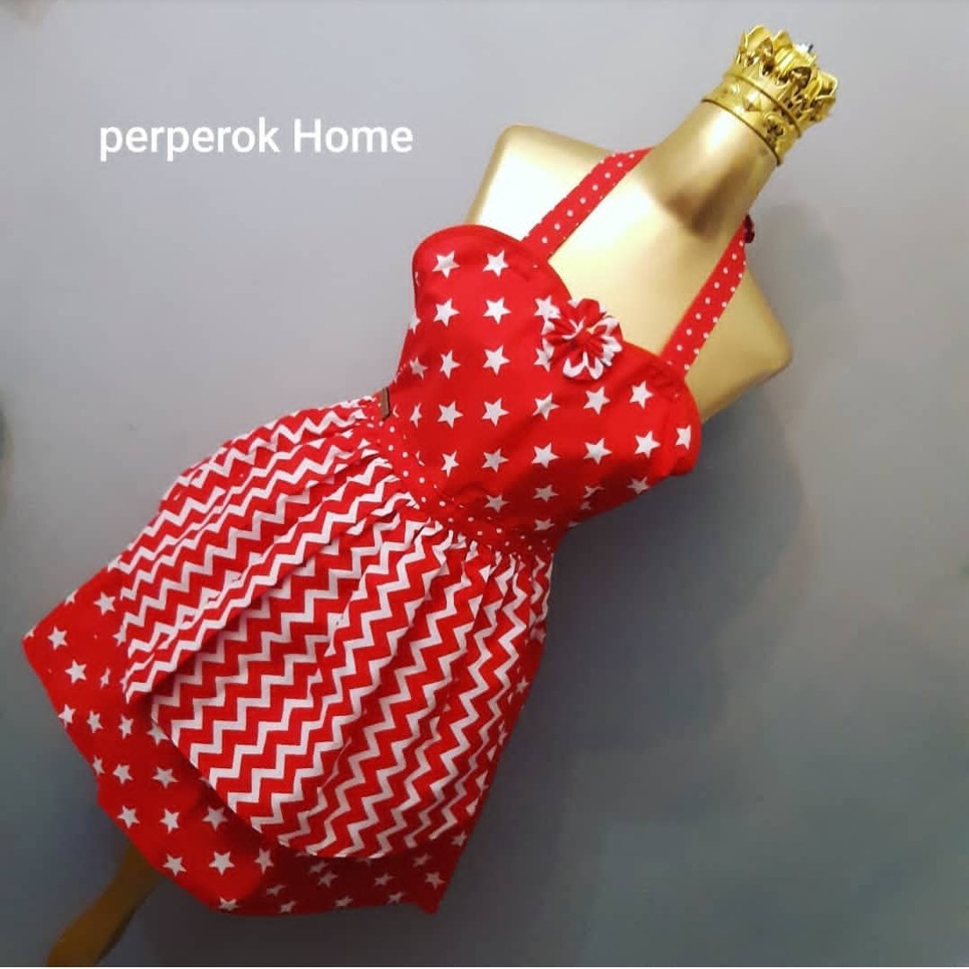 پیشبند آشپزخانه دو دامنه کتان نخ 