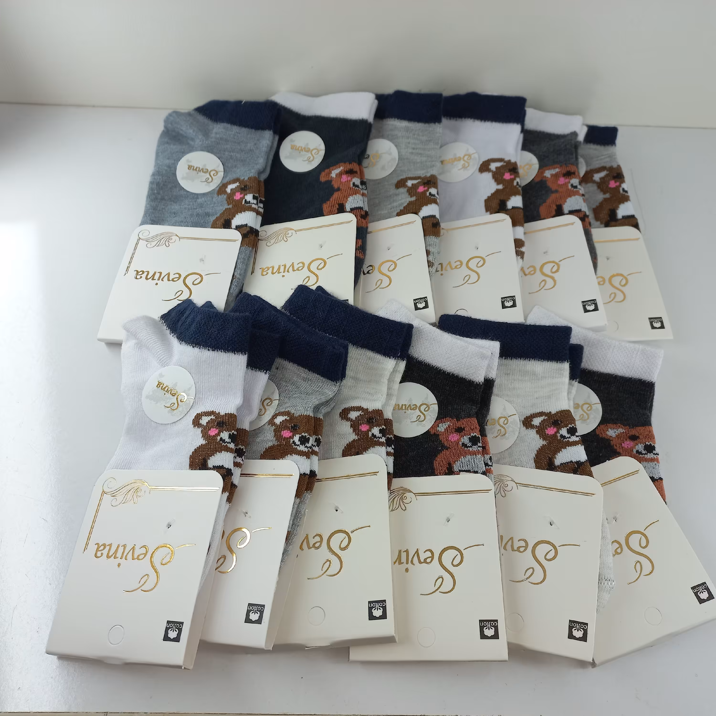 جوراب پسرانه طرح خرسی