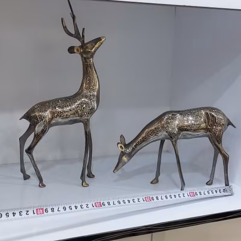 آهو برنزی سیاه قلم جفتی