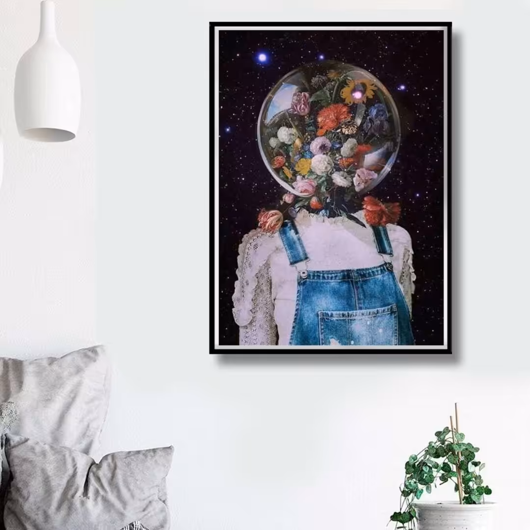 نقاشی الماسی  طرح انسان  ( تابلو نگینی)