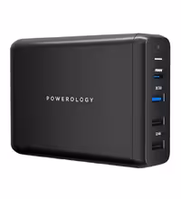 شارژر رومیزی 4 پورت فست و 75W PD پاورلوژی مدل PWCUQC001