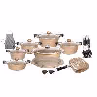 سرویس قابلمه گرانیتی 25 پارچه MGS طلایی مدل کره ای B