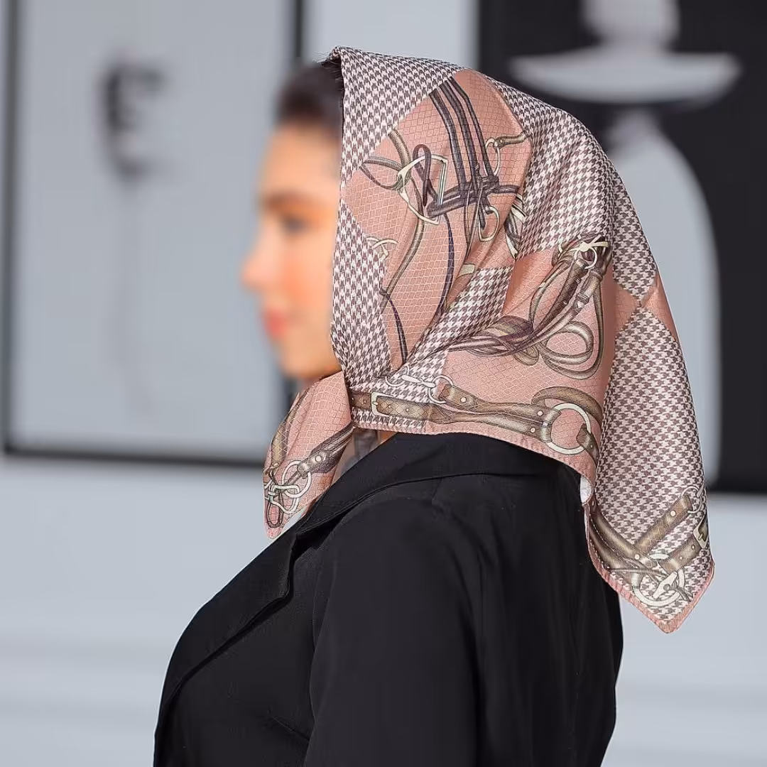 باندانا مینی اسکارف نخی طرح پیچازی نسکافه ای ارسال رایگان 