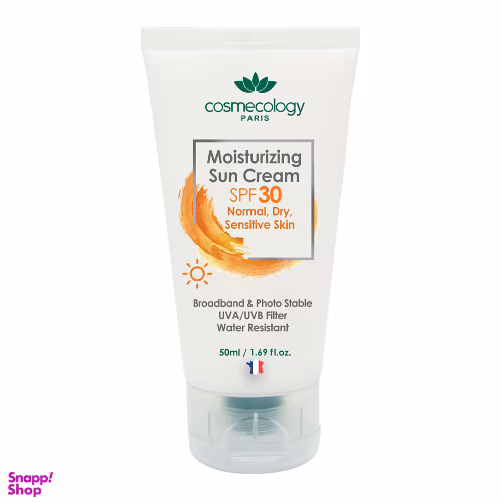 ضد آفتاب کاسمکولوژی (Cosmecology) با SPF30 پوست خشک و حساس بی رنگ حجم 50 میلی لیتر