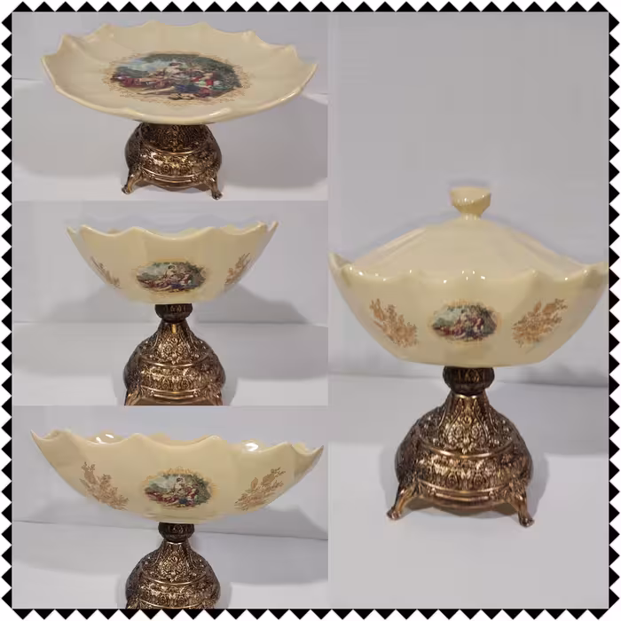 سرویس پذیرایی طرح ماهور چهار پارچه کرم رنگ