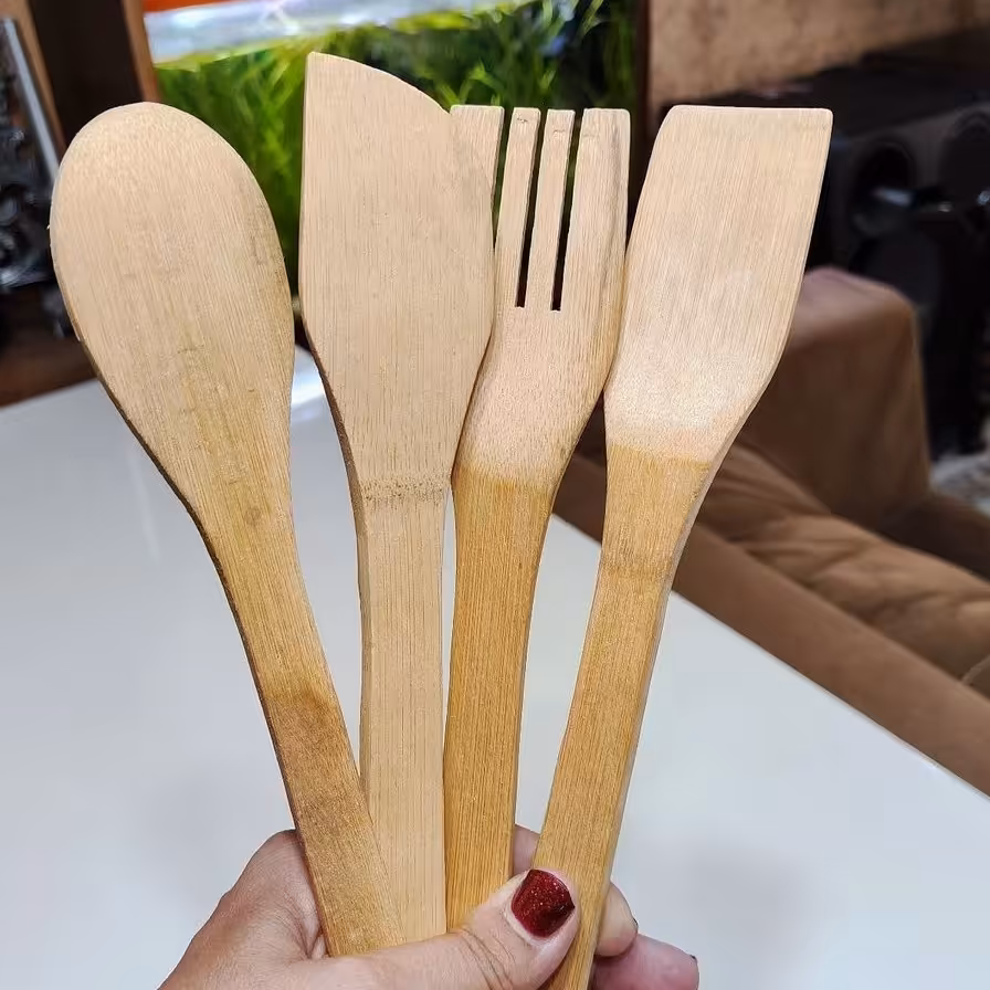 ست کفکیرو ملاقه بامبو استنددار