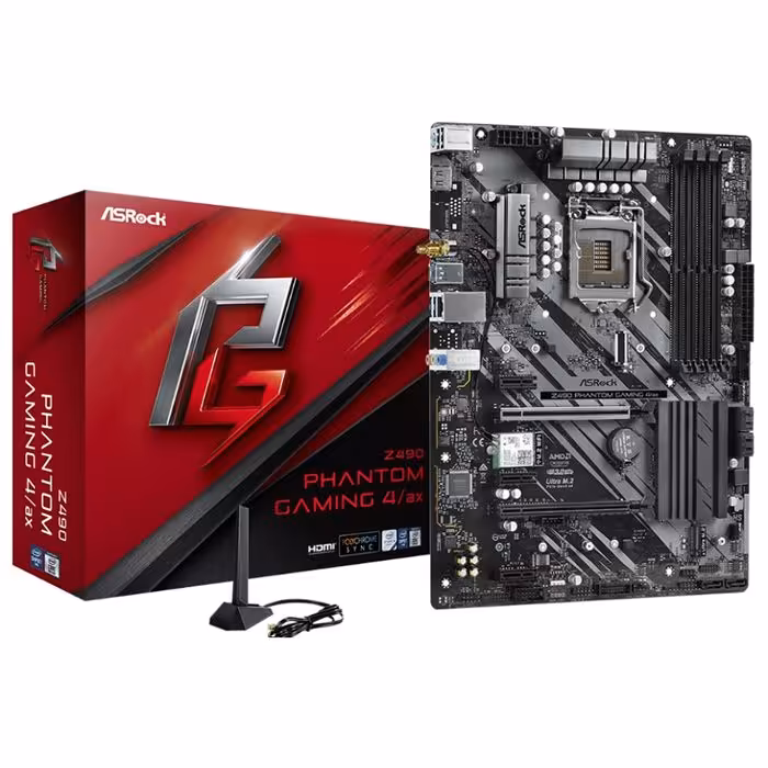 مادربرد ازراک مدل Z490 Phantom Gaming 4/ax سوکت 1200