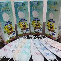 ماسک سه بعدی 4 لایه کودک طرح باب اسفنجی برند GHT جعبه 20 عددی ( ارسال رایگان )