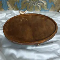 سینی گرد قطر  30 سانتی طرح چوب جنس سنگ مصنوعی برند ساتین