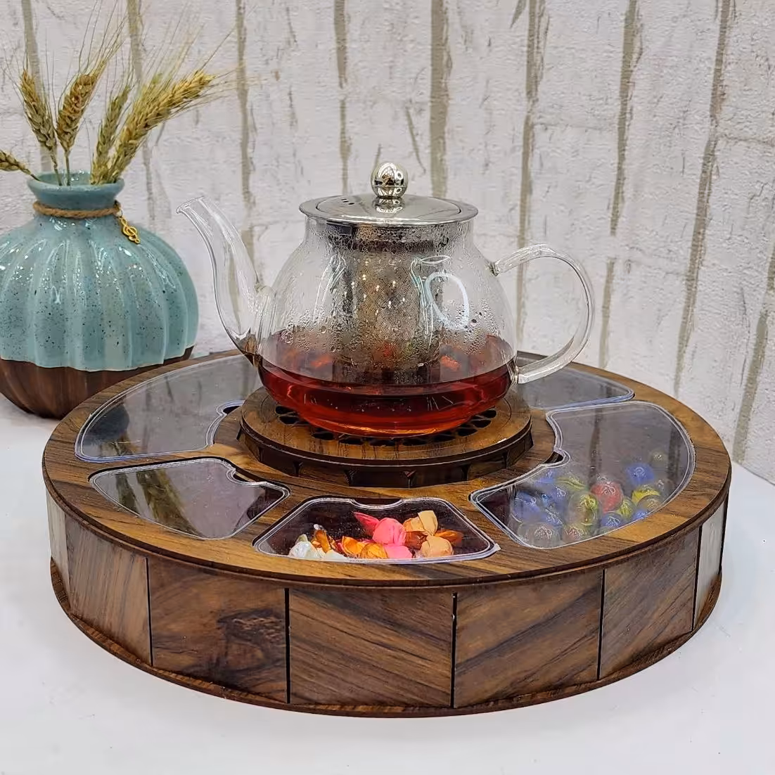 تیبک چوبی گرد وارمر دار