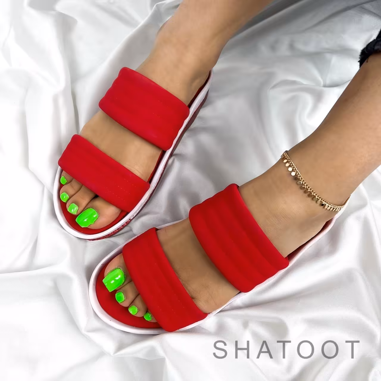 صندل  روفرشی زنانه و دخترانه لژدار شرانک سایز37تا40در سه رنگ جذاب 