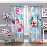 پرده 2عددی کودک طرح اسب تک شاخ کد 3194