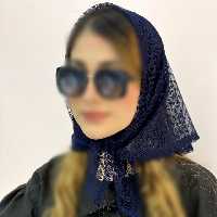 مینی اسکارف باندانا تور خالدار  سرمه ای 