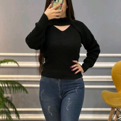 بلوز بافت دو تیکه پشم و آکریلیک مدل میترا