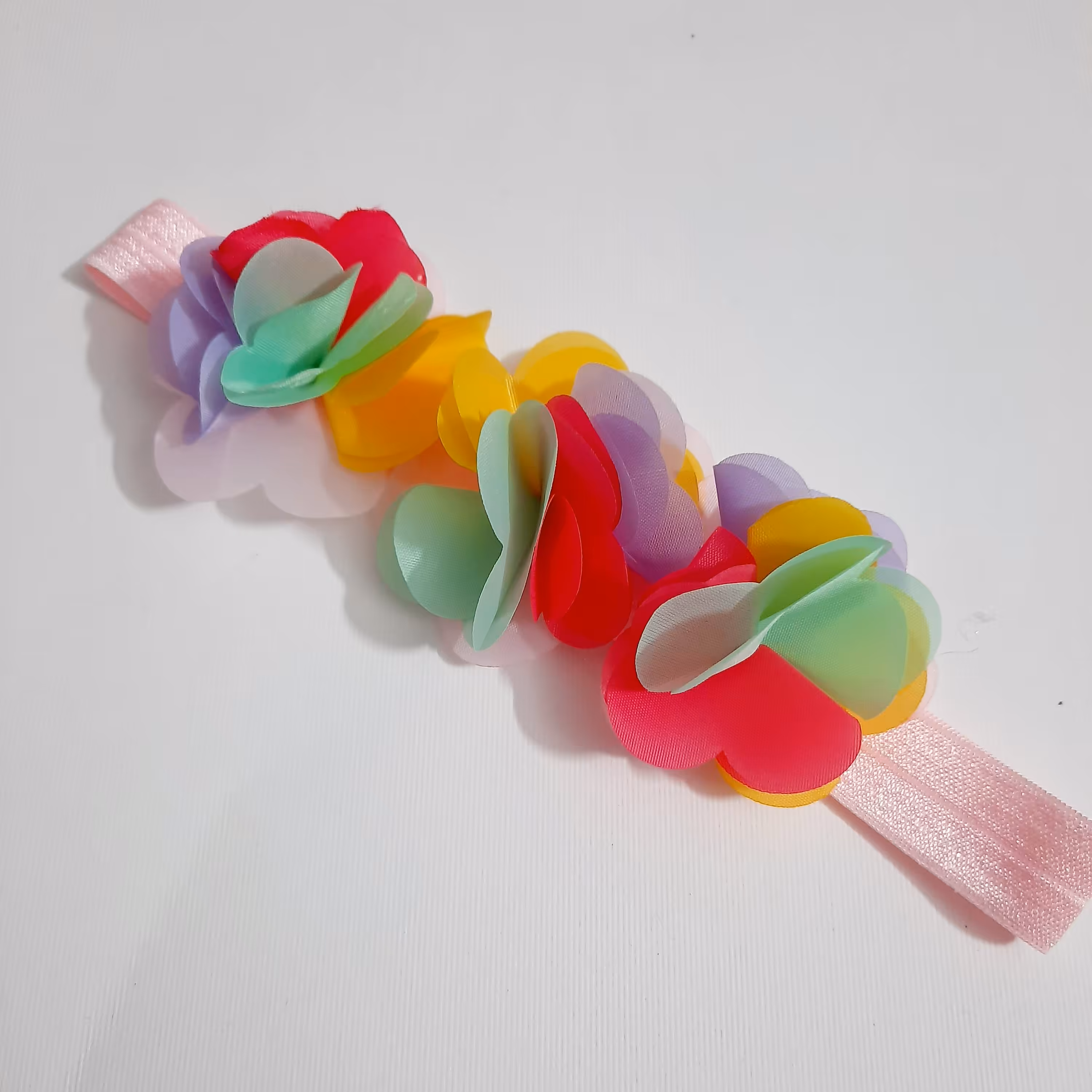 هدبند کشی گل رنگارنگ