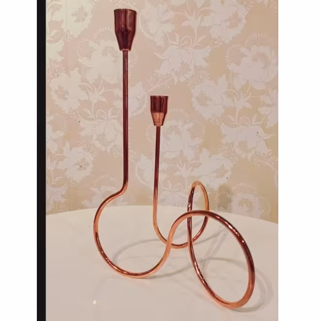 شمعدانی فلزی_درسه رنگ طلایی ونقره ای ومسی_باقیمت مناسب