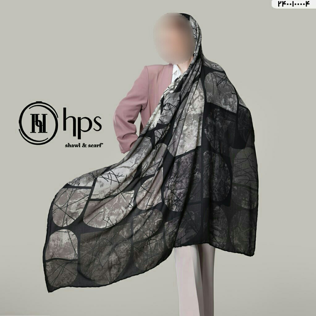 روسری گارزا ژاکارد  دوردست دوز hps  کد01