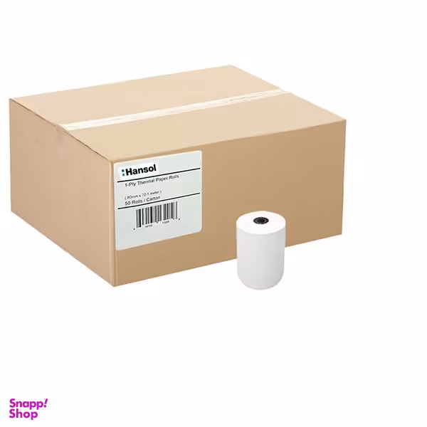 رول کاغذ حرارتی کارت خوان 18 متری هانسول بسته 50 عددی