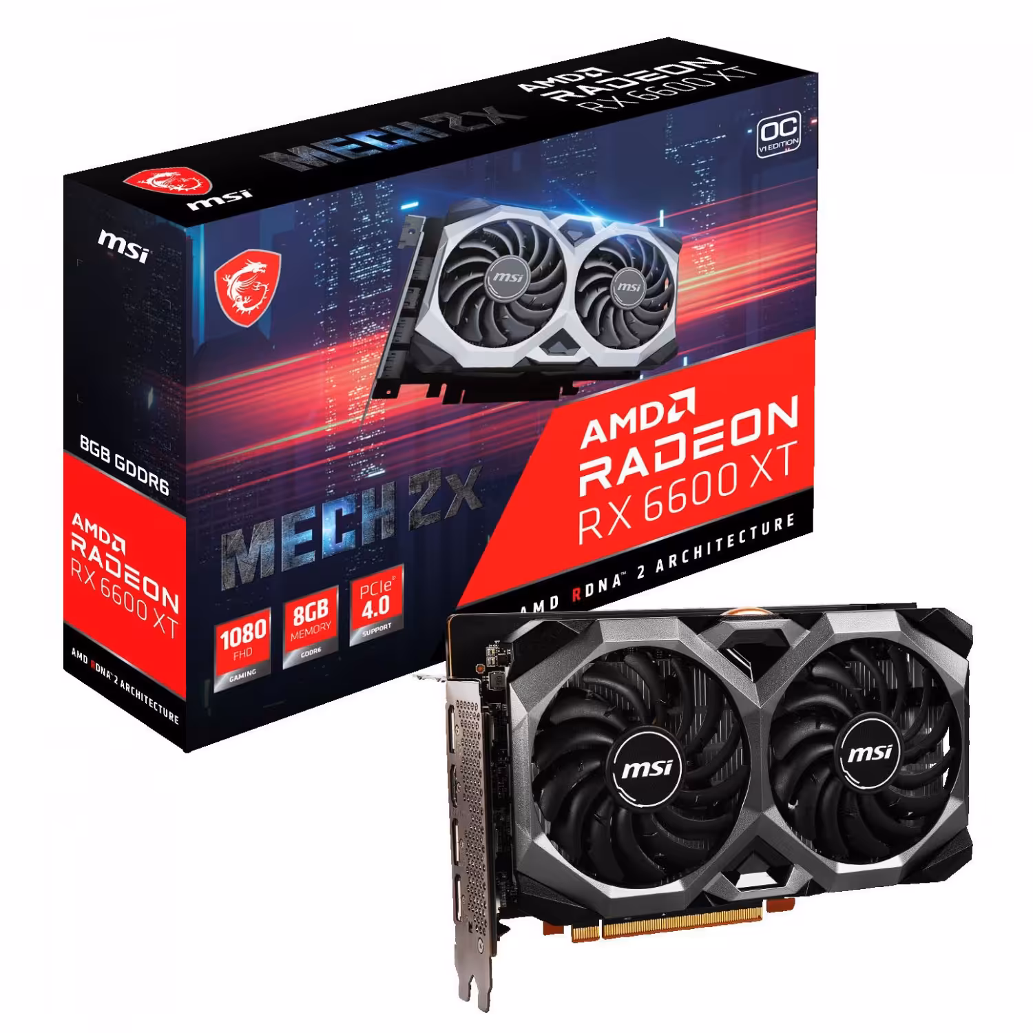 کارت گرافیک ام اس آی Radeon RX 6600 XT MECH 2X 8G OCV1
