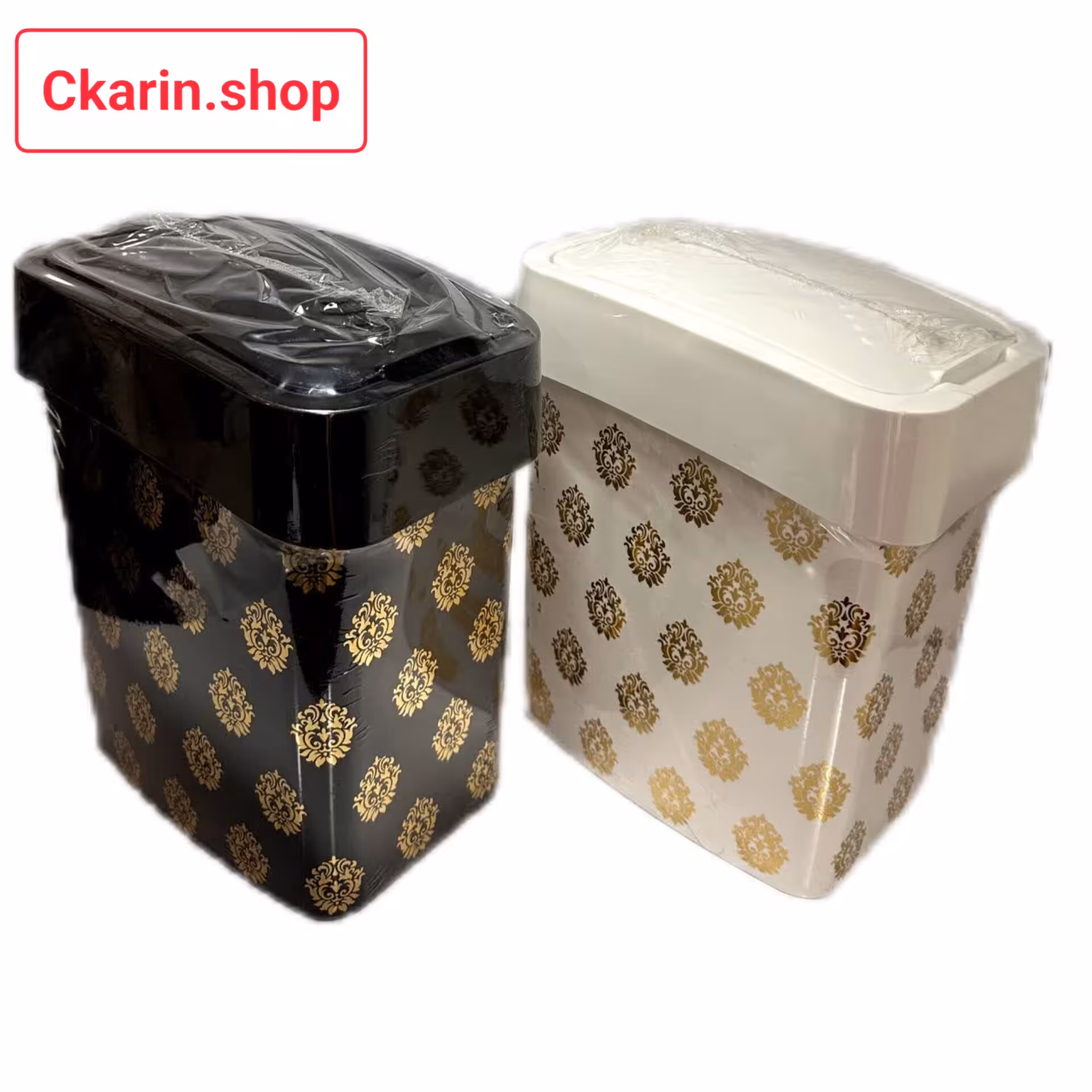 سطل تک بادبزنی نقره ای و طلایی ماربل  