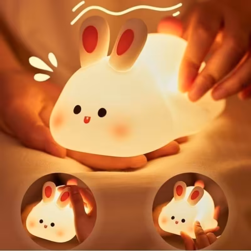 چراغ خواب نرمالو 7 رنگ اسکویشی نرم فشاری ضربه فانتزی کیوت پینترستی شارژی جنس نانو سیلیکونی خارجی تزئین اتاق کادو هدیه 