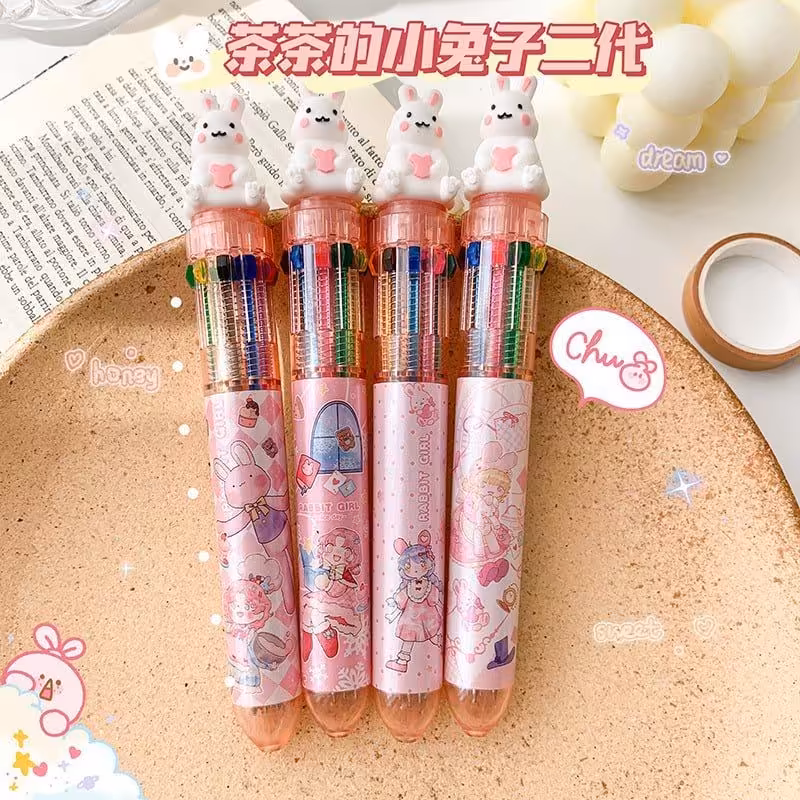 روان نویس های فانتزی  وارداتی 10 رنگ با کیفیتی عالی طرح خرگوش نشسته