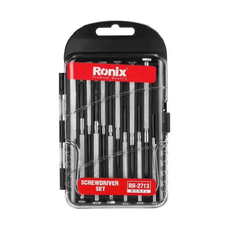 ست 12 عددی پیچ گوشتی ساعتی دسته فلزی رونیکس کد RH-2713