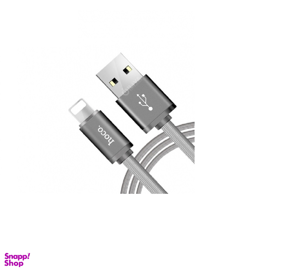 کابل کنفی فست شارژ Lightning هوکو مدل U62 طول 1.2m نقره ای