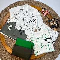 تیشرت شلوارک تابستانی اسپرت دخترانه وپسرانه طرح تمساح مناسب سایز40تا55 ارسال رایگان