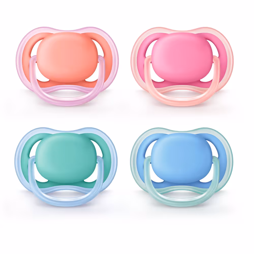 پستانک الترا ایر 2 عددی 6-18 ماه رنگی اونت Avent