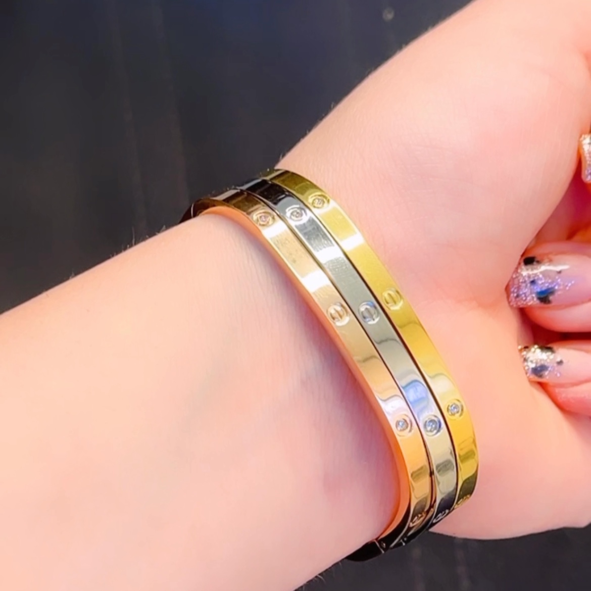 ست سه تایی تک دست کارتیر کیفیت عالی ورنگ ثابت نگین دار