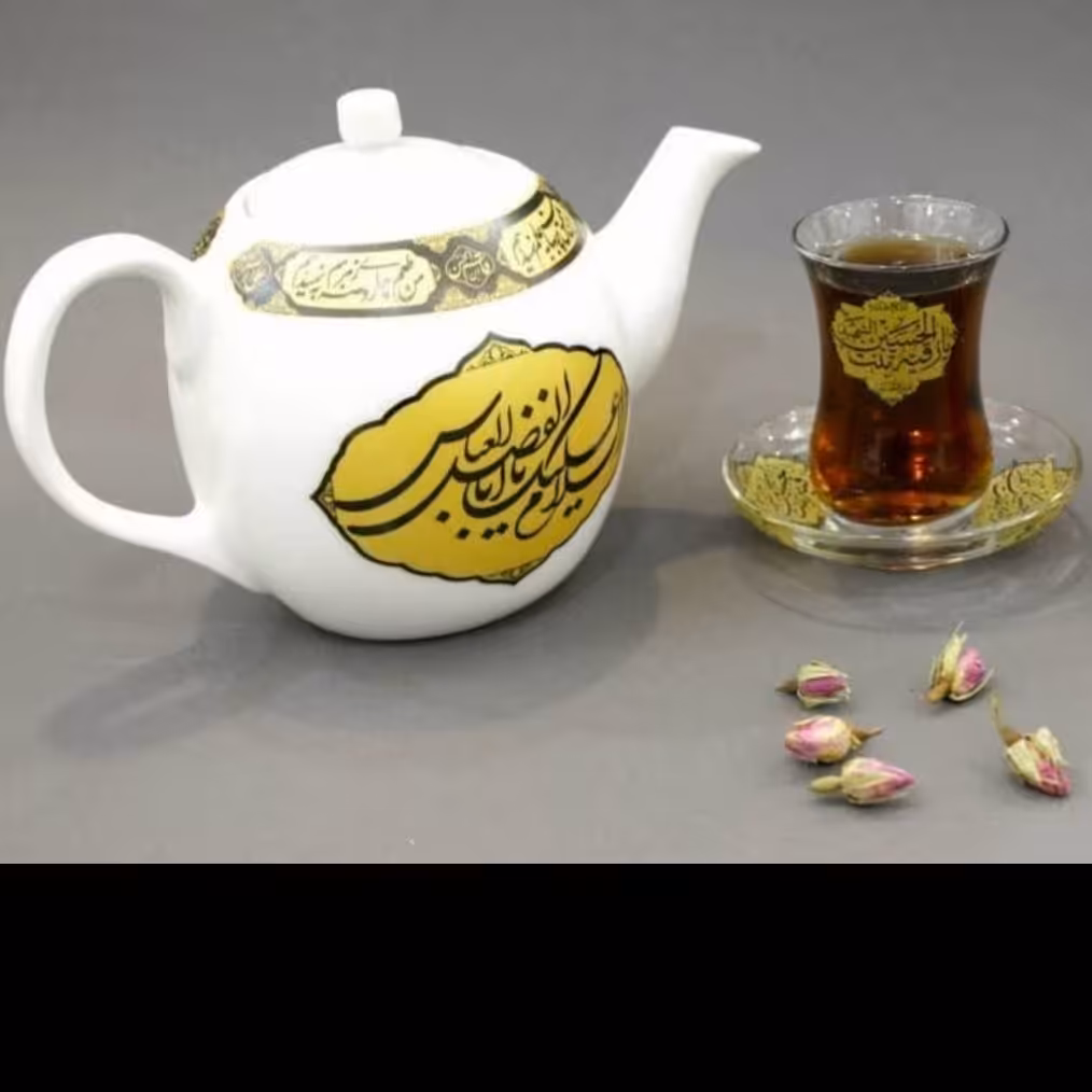 قوری یک و نیم لیتری منقش به  نام اهل بیت علیهم السلام 