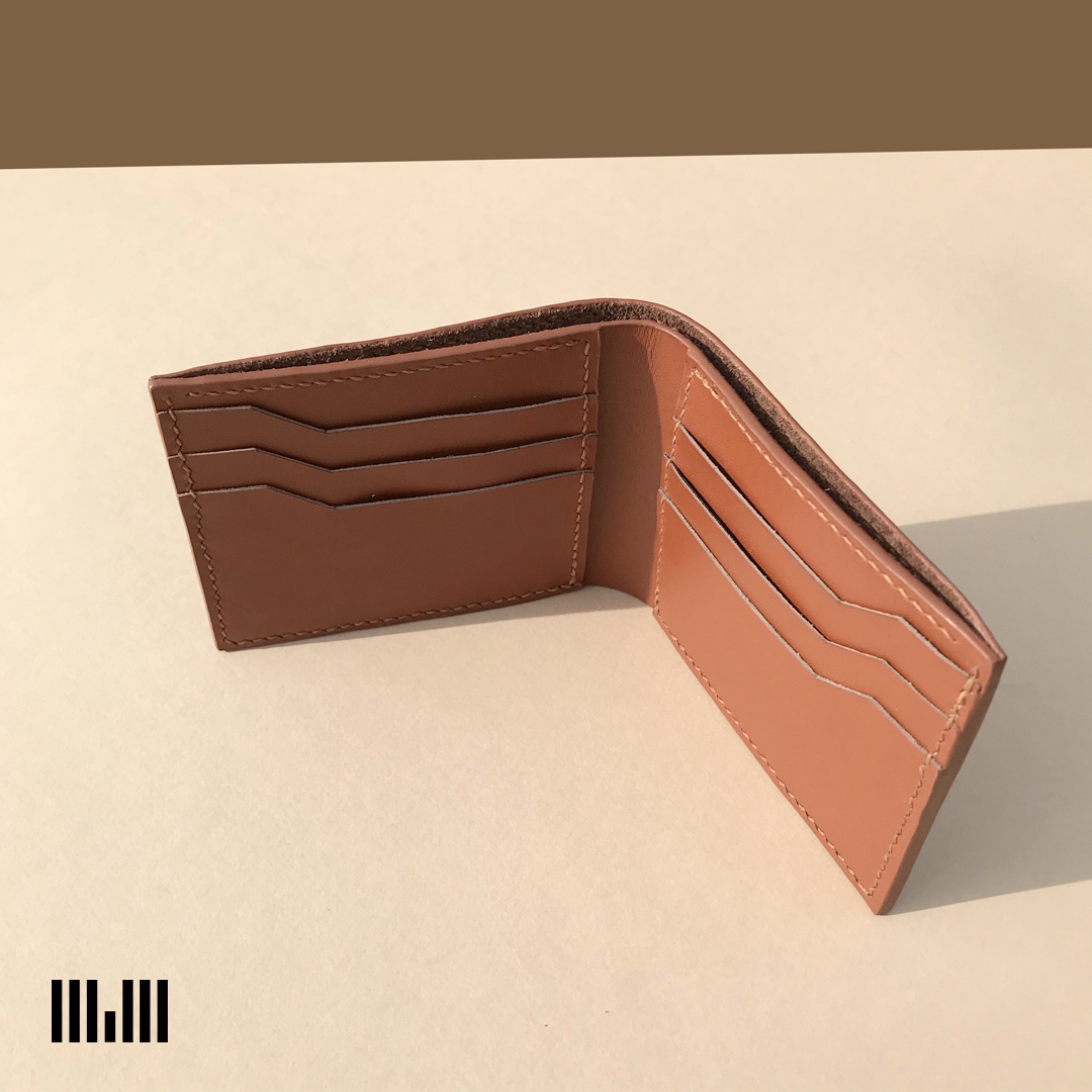 کیف پول جیبی مردانه چرم طبیعی گاوی دست دوز چرم میم تبریز
