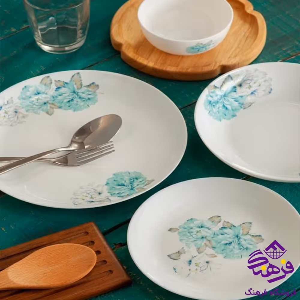 سرويس 26پارچه ديوالي سارا سبز گلدن اپال