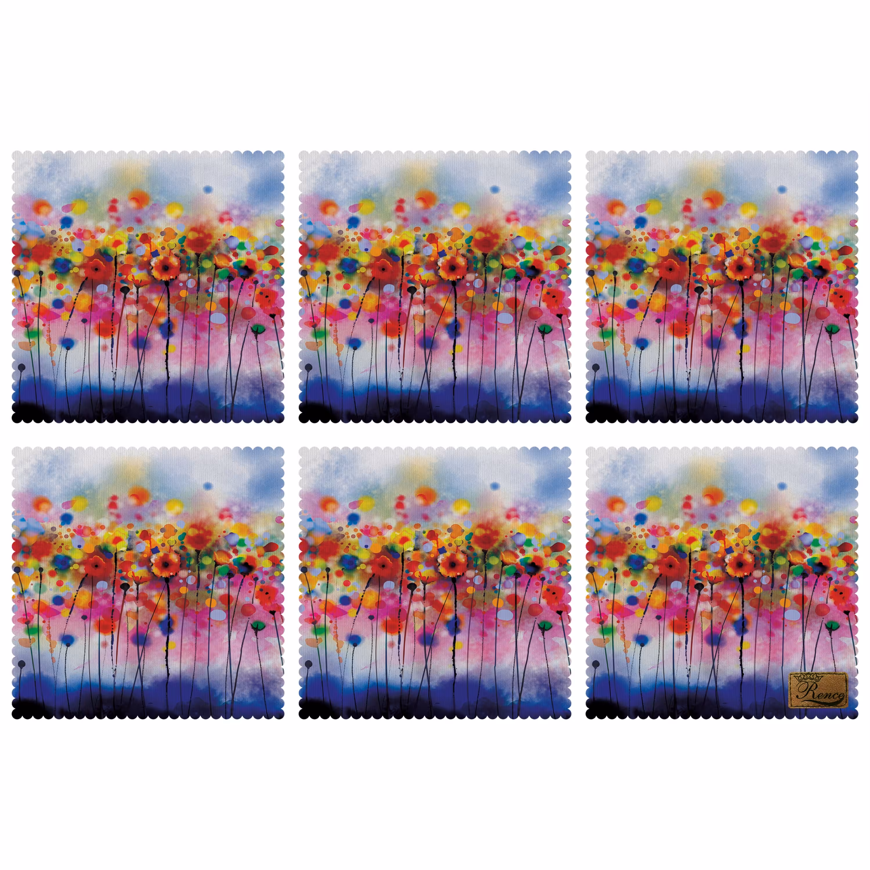 زیر بشقابی مربعی پارچه مخمل سایز 30 در 30 مدل U1-309 شرکت رنس