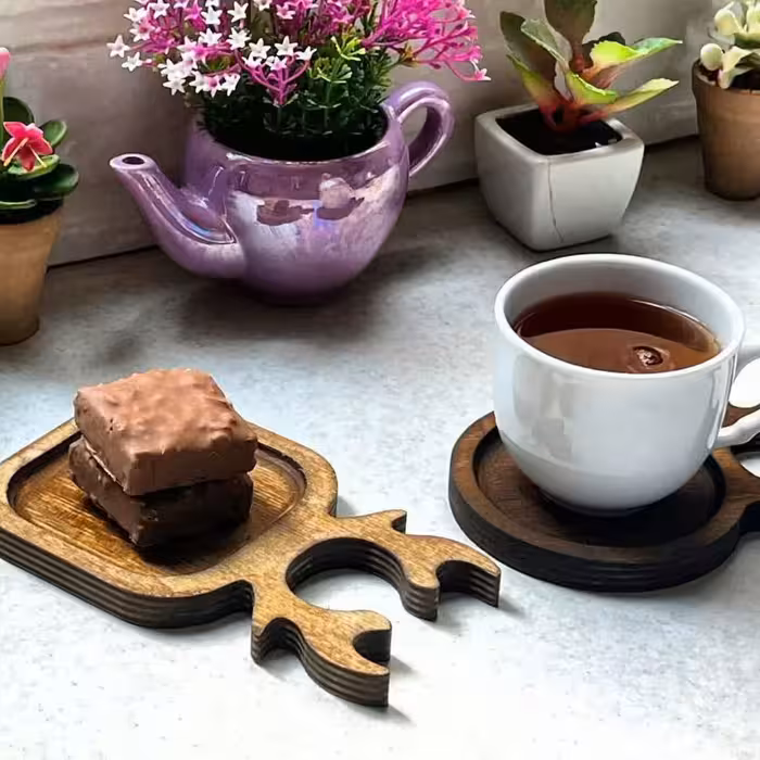 زیر لیوانی چوبی (پس کرایه)