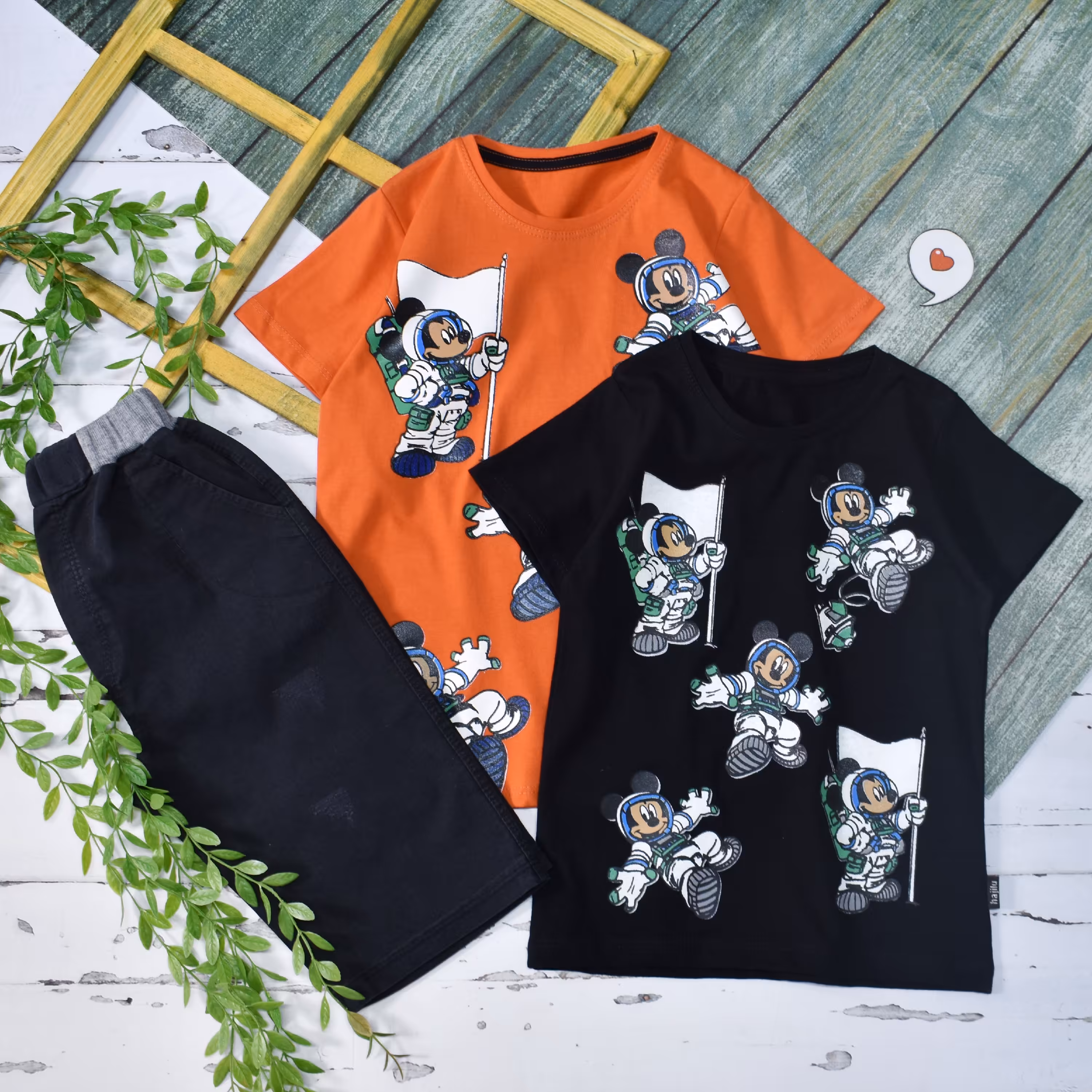 تیشرت وشلوارک پسرانه.لباس بچگانه.ست بچگانه.ست تیشرت شلوارک میکی موس فضانورد