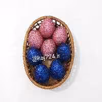 پک 15عددی تخم مرغ رنگی آبی کالباسی اکلیلی تزیینی دکوری  مناسب هفت سین  کد o22