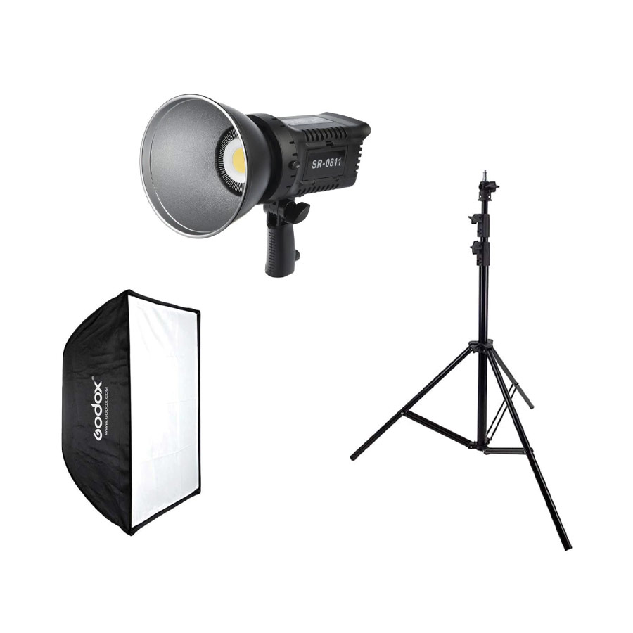 کیت تولید محتوا نور ثابت ویدئو لایت Sierra SR-0811 ، پایه نور 805 و سافت باکس گودکس 70x100cm