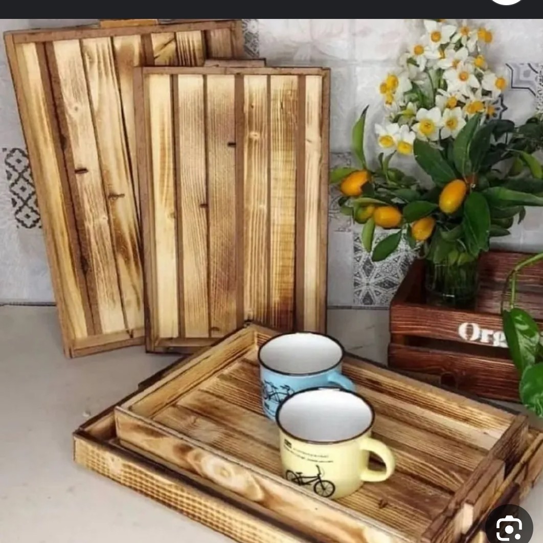 سینی چوبی جفتی ساده