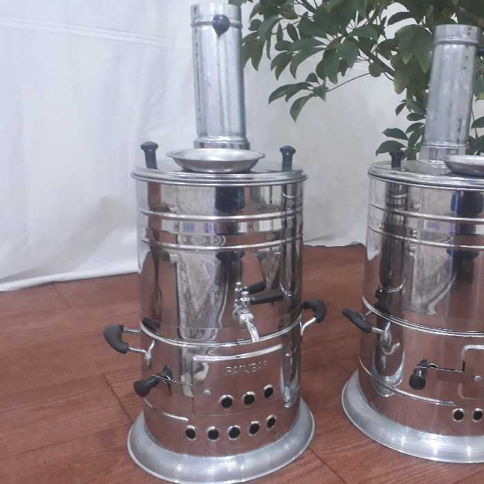 سماورذغالی استیل 5لیتری هیزمی