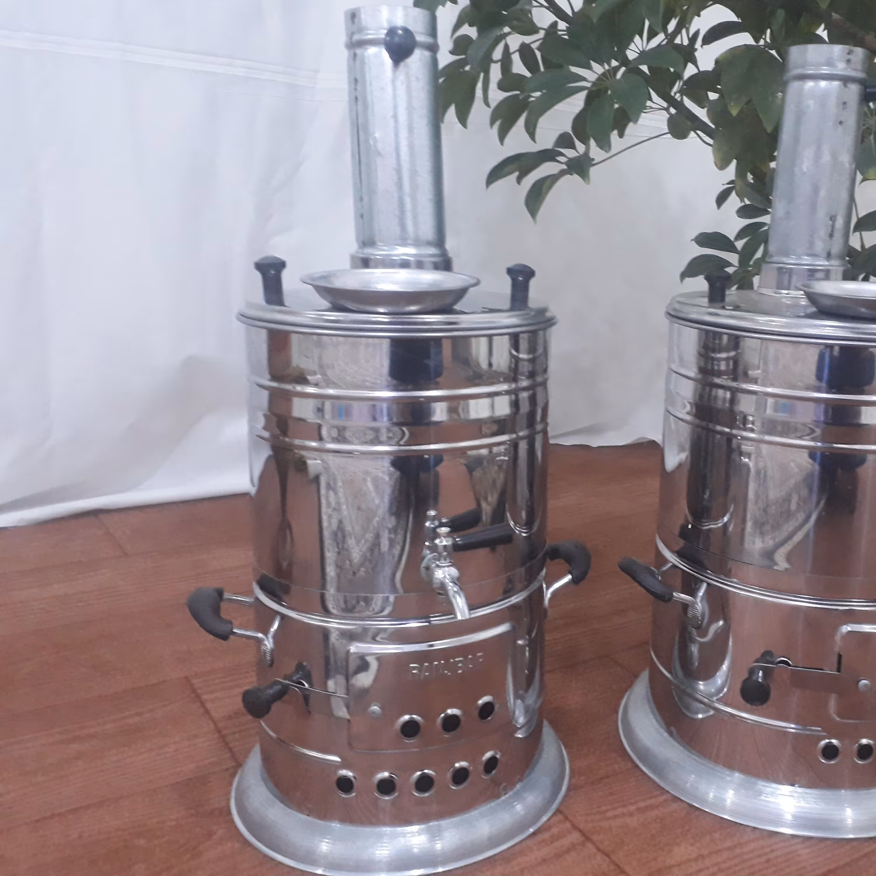 سماورذغالی استیل 5لیتری هیزمی